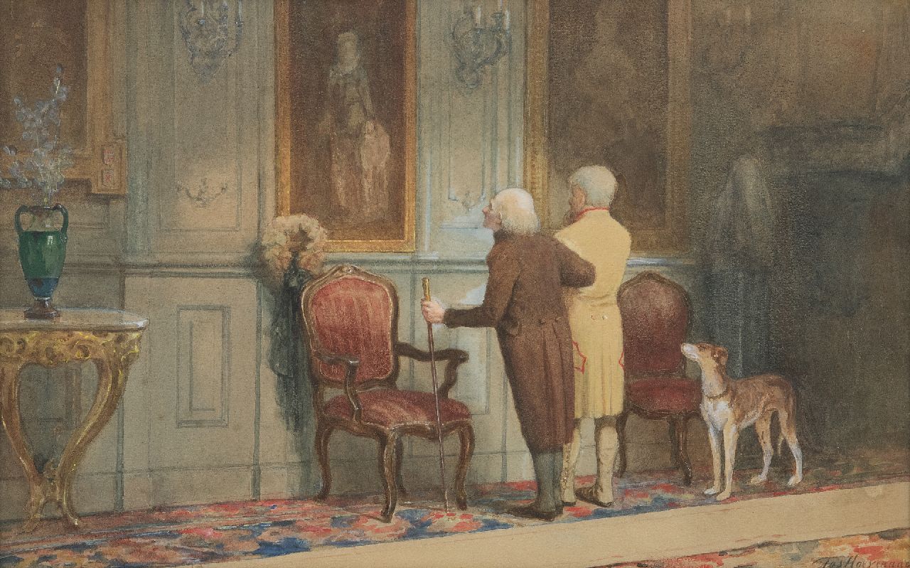 Jozef Hoevenaar | Rondgang langs de familie, aquarel op papier, 31,0 x 47,5 cm, gesigneerd r.o. en gedateerd 1898 Jozef Hoevenaar | Rondgang langs de familie, aquarel op papier, 31,0 x 47,5 cm, gesigneerd r.o. en gedateerd 1898
