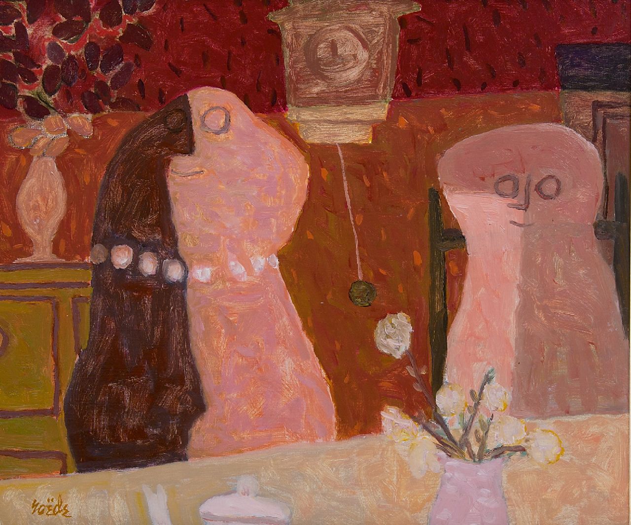 Roëde J. | Jan Roëde | Schilderijen te koop aangeboden | Zoals het klokje thuis tikt, olieverf op doek 45,1 x 54,1 cm, gesigneerd linksonder Roëde J. | Jan Roëde | Schilderijen te koop aangeboden | Zoals het klokje thuis tikt, olieverf op doek 45,1 x 54,1 cm, gesigneerd linksonder