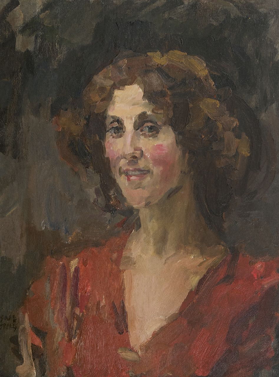 Israels I.L.  | 'Isaac' Lazarus Israels, Portet van Sophie de Vries, olieverf op doek op board 60,3 x 45,6 cm, gesigneerd linksonder