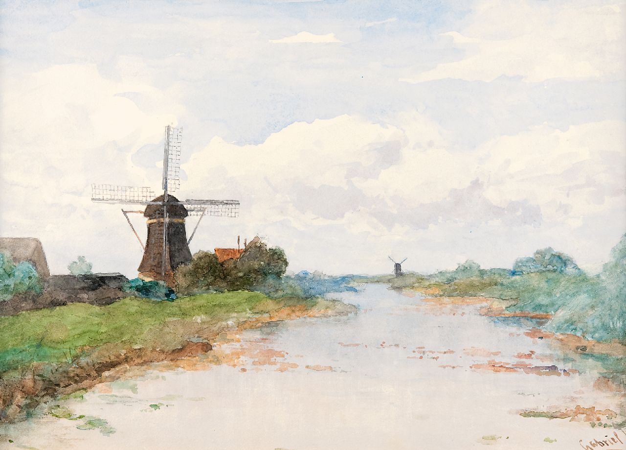 Gabriel P.J.C. | Paul Joseph Constantin 'Constan(t)' Gabriel | Aquarellen en tekeningen te koop aangeboden | Gezicht op de Proosdijer Molen aan de Winkel, aquarel op papier 36,1 x 53,3 cm, gesigneerd rechtsonder Gabriel P.J.C. | Paul Joseph Constantin 'Constan(t)' Gabriel | Aquarellen en tekeningen te koop aangeboden | Gezicht op de Proosdijer Molen aan de Winkel, aquarel op papier 36,1 x 53,3 cm, gesigneerd rechtsonder