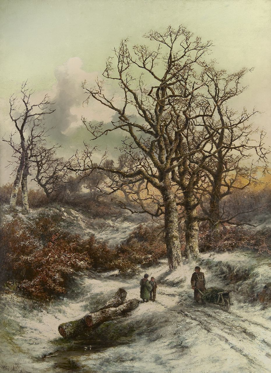 Middelbeek M.C. | Marius Christiaan Middelbeek | Schilderijen te koop aangeboden | Winters bosgezicht, olieverf op doek 129,9 x 95,3 cm, gesigneerd linksonder Middelbeek M.C. | Marius Christiaan Middelbeek | Schilderijen te koop aangeboden | Winters bosgezicht, olieverf op doek 129,9 x 95,3 cm, gesigneerd linksonder