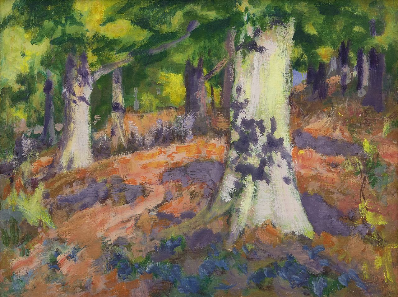 Altink J. | Jan Altink, Zon in het bos; Zomerlandschap, olieverf op doek 75,3 x 100,0 cm, te dateren ca. 1962 Altink J. | Jan Altink, Zon in het bos; Zomerlandschap, olieverf op doek 75,3 x 100,0 cm, te dateren ca. 1962