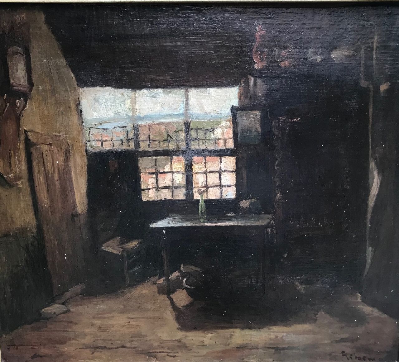Ritsema J.C. | 'Jacob' Coenraad Ritsema | Schilderijen te koop aangeboden | Invallend zonlicht in boereninterieur, olieverf op doek op paneel 39,8 x 46,0 cm, gesigneerd rechtsonder en zonder lijst Ritsema J.C. | 'Jacob' Coenraad Ritsema | Schilderijen te koop aangeboden | Invallend zonlicht in boereninterieur, olieverf op doek op paneel 39,8 x 46,0 cm, gesigneerd rechtsonder en zonder lijst