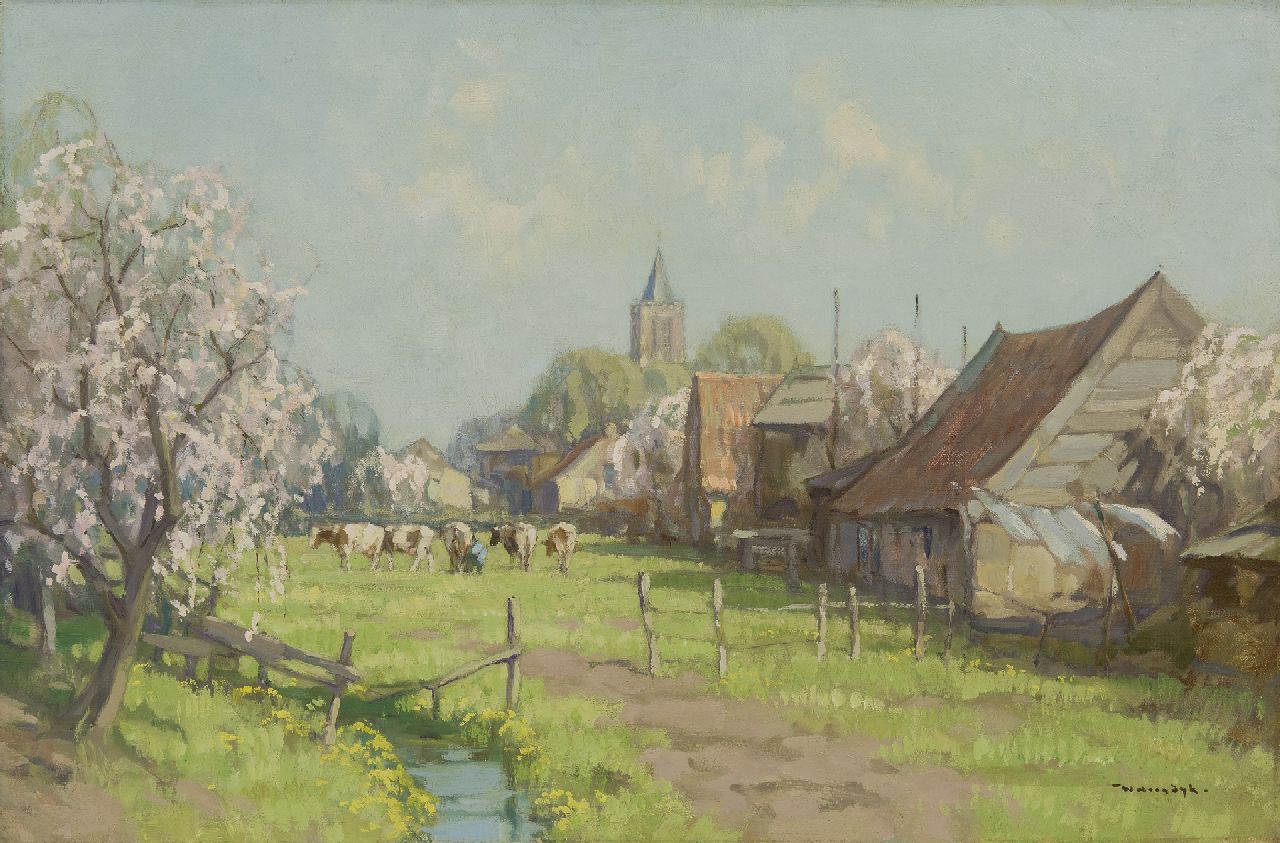 Noordijk W.F. | 'Willem' Frederik Noordijk, Dorpje in het voorjaar (Eemnes), olieverf op doek 40,7 x 60,8 cm, gesigneerd rechtsonder Noordijk W.F. | 'Willem' Frederik Noordijk, Dorpje in het voorjaar (Eemnes), olieverf op doek 40,7 x 60,8 cm, gesigneerd rechtsonder