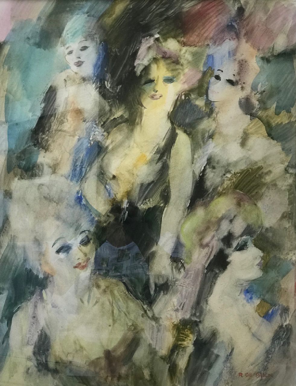 Buck R. de | Raphaël de Buck | Aquarellen en tekeningen te koop aangeboden | Vrouwelijk schoon, aquarel op papier 65,0 x 50,0 cm, gesigneerd rechtsonder Buck R. de | Raphaël de Buck | Aquarellen en tekeningen te koop aangeboden | Vrouwelijk schoon, aquarel op papier 65,0 x 50,0 cm, gesigneerd rechtsonder
