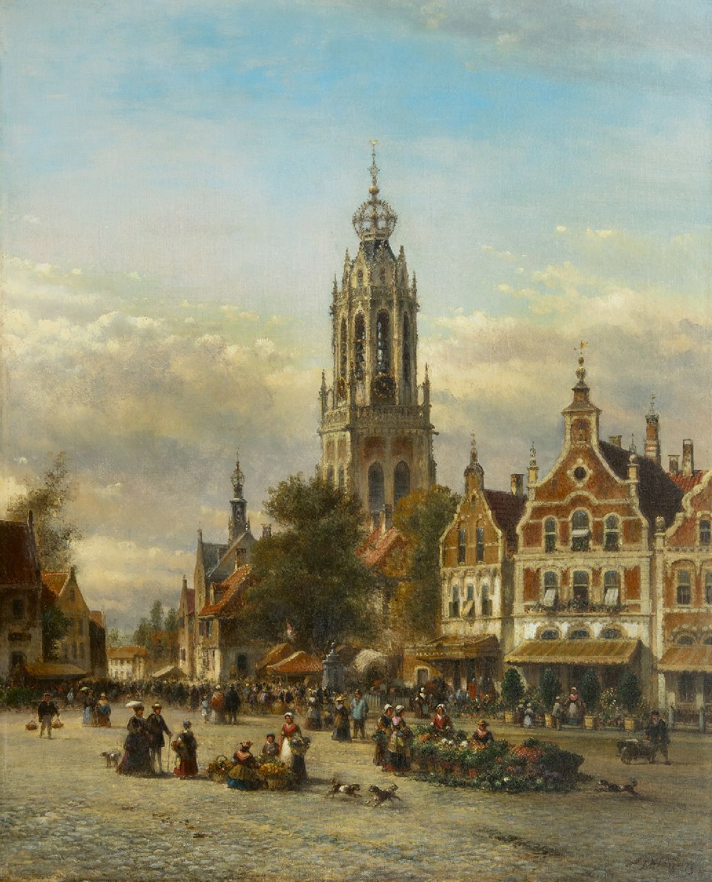 Kleijn L.J. | Lodewijk Johannes Kleijn, Markt in een stad, olieverf op doek 86,5 x 70,1 cm, gesigneerd rechtsonder Kleijn L.J. | Lodewijk Johannes Kleijn, Markt in een stad, olieverf op doek 86,5 x 70,1 cm, gesigneerd rechtsonder