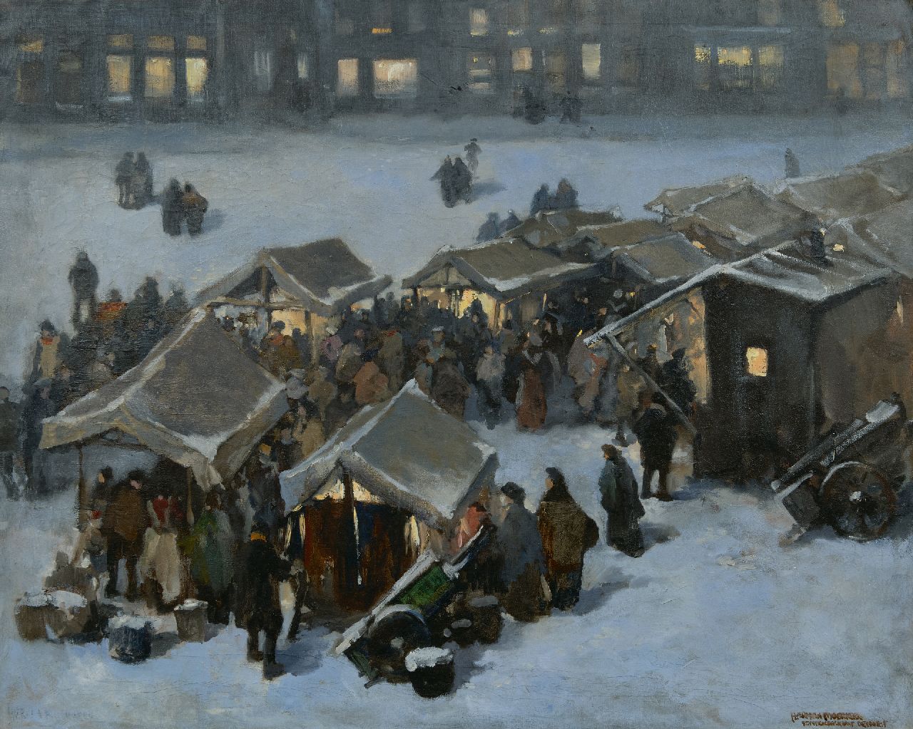 Moerkerk H.A.J.M.  | Hermanus Antonius Josephus Maria 'Herman' Moerkerk | Schilderijen te koop aangeboden | St. Nicolaasmarkt, Den Bosch, olieverf op doek 80,7 x 100,7 cm, gesigneerd rechtsonder