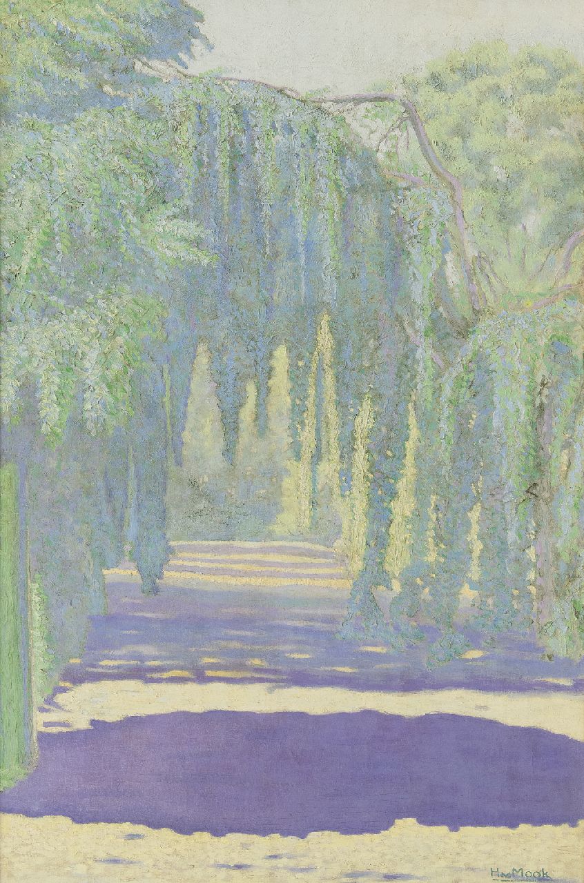 Mook H. van | Henri 'Harry' van Mook | Schilderijen te koop aangeboden | Zonnig laantje met blauweregen, olieverf op doek 73,0 x 48,5 cm, gesigneerd rechtsonder Mook H. van | Henri 'Harry' van Mook | Schilderijen te koop aangeboden | Zonnig laantje met blauweregen, olieverf op doek 73,0 x 48,5 cm, gesigneerd rechtsonder