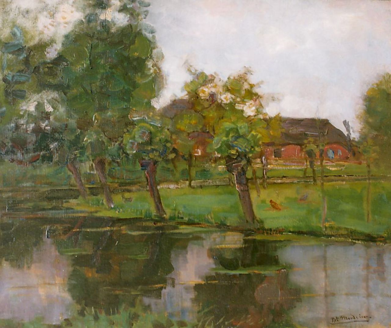 Mondriaan P.C. | Pieter Cornelis 'Piet' Mondriaan, Boerderij aan het Gein, olieverf op doek 62,0 x 74,5 cm, gesigneerd rechtsonder en ca 1903 Mondriaan P.C. | Pieter Cornelis 'Piet' Mondriaan, Boerderij aan het Gein, olieverf op doek 62,0 x 74,5 cm, gesigneerd rechtsonder en ca 1903