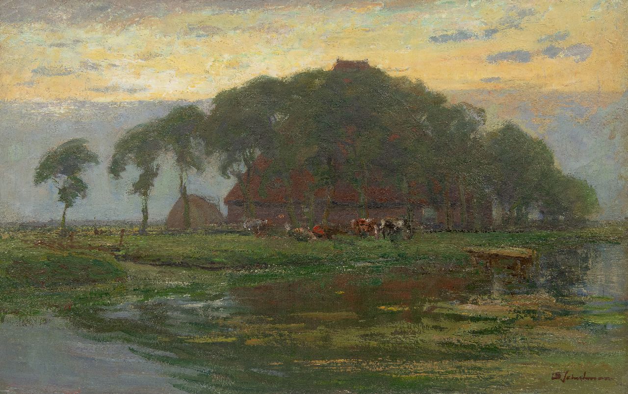 Schulman D. | David Schulman | Schilderijen te koop aangeboden | Na de regen, olieverf op doek 47,3 x 75,0 cm, gesigneerd rechtsonder en op spieraam gedateerd 1924 Schulman D. | David Schulman | Schilderijen te koop aangeboden | Na de regen, olieverf op doek 47,3 x 75,0 cm, gesigneerd rechtsonder en op spieraam gedateerd 1924