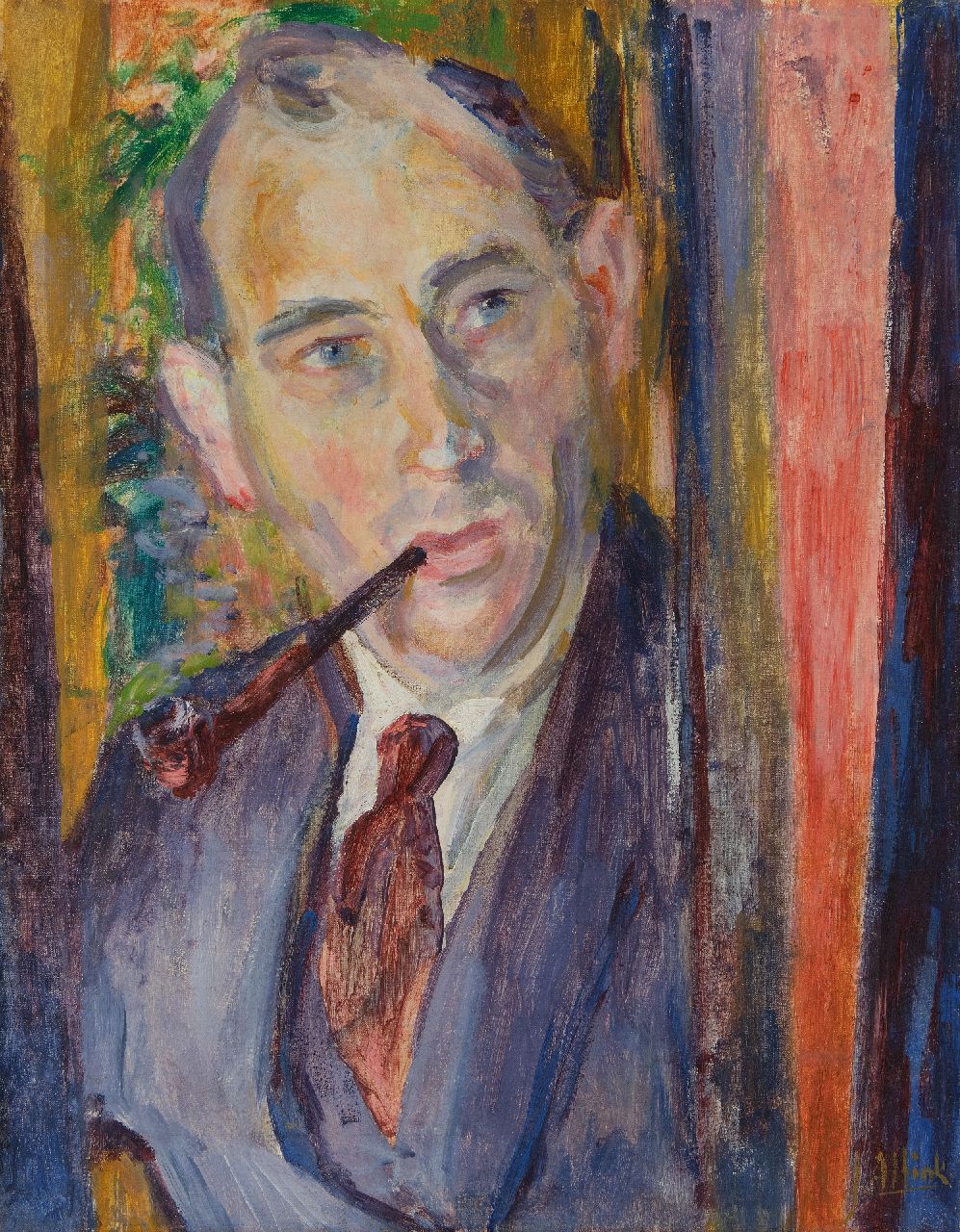 Altink J. | Jan Altink, Zelfportret, olieverf op doek 54,4 x 42,1 cm, gesigneerd rechtsonder en te dateren ca. 1925 Altink J. | Jan Altink, Zelfportret, olieverf op doek 54,4 x 42,1 cm, gesigneerd rechtsonder en te dateren ca. 1925
