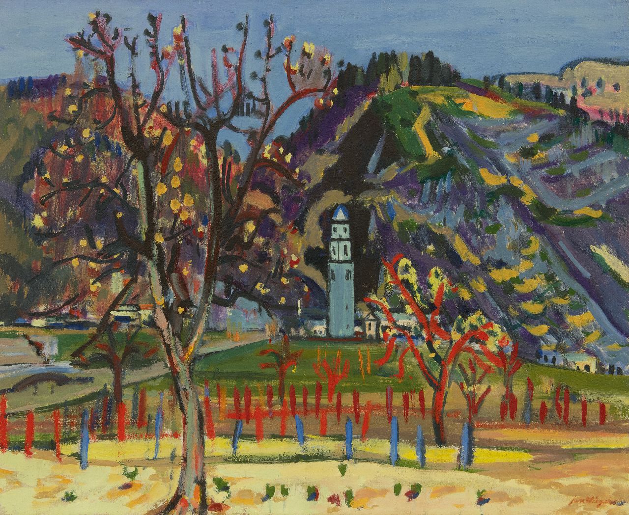 Wiegers J. | Jan Wiegers, Tegna, Ticino, olieverf op doek 60,2 x 73,0 cm, gesigneerd rechtsonder en verso gedateerd '49 Wiegers J. | Jan Wiegers, Tegna, Ticino, olieverf op doek 60,2 x 73,0 cm, gesigneerd rechtsonder en verso gedateerd '49