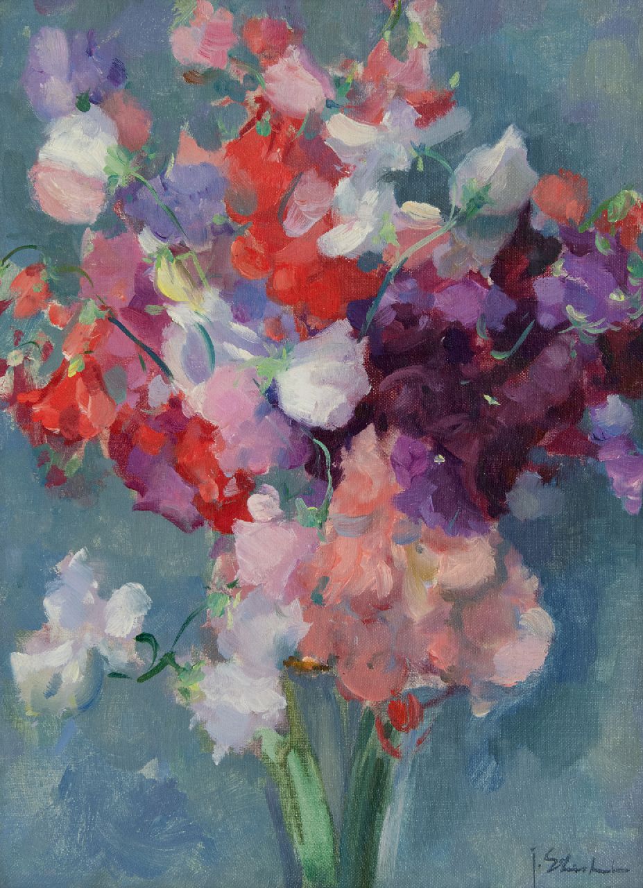Stierhout J.A.U.  | Josephus Antonius Ubaldus 'Joop' Stierhout, Lathyrus, olieverf op doek 40,4 x 30,1 cm, gesigneerd rechtsonder