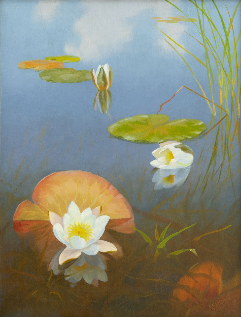 Smorenberg D. | Dirk Smorenberg, Waterlelies in de Loosdrechtse Plassen, olieverf op doek 54,2 x 41,3 cm, gesigneerd rechtsonder Smorenberg D. | Dirk Smorenberg, Waterlelies in de Loosdrechtse Plassen, olieverf op doek 54,2 x 41,3 cm, gesigneerd rechtsonder