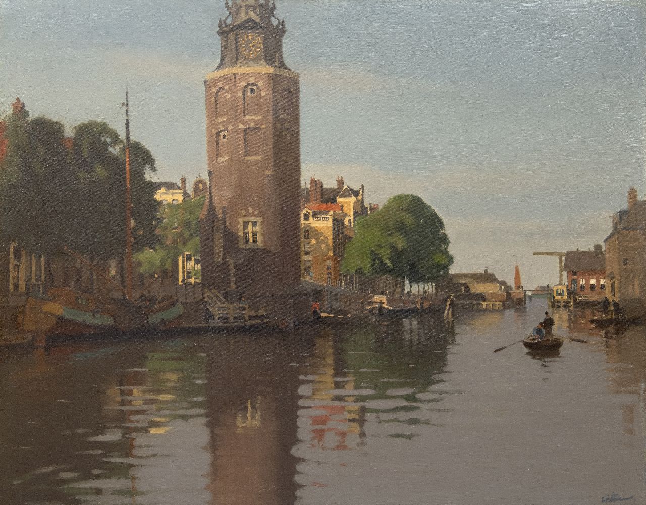 Witsen W.A. | 'Willem' Arnold Witsen | Schilderijen te koop aangeboden | De Montelbaanstoren aan de Oude Schans bij zomer, olieverf op doek 79,7 x 100,6 cm, gesigneerd rechtsonder en te dateren ca. 1913 Witsen W.A. | 'Willem' Arnold Witsen | Schilderijen te koop aangeboden | De Montelbaanstoren aan de Oude Schans bij zomer, olieverf op doek 79,7 x 100,6 cm, gesigneerd rechtsonder en te dateren ca. 1913