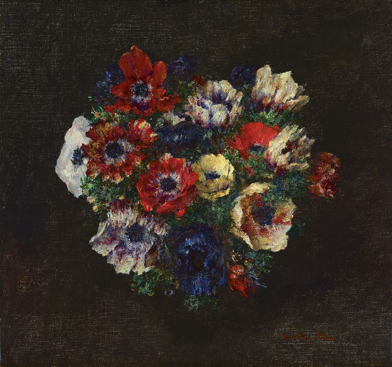 Vaes W. | Walter Vaes | Schilderijen te koop aangeboden | Anemonen, olieverf op doek 35,2 x 37,8 cm, gesigneerd rechtsonder Vaes W. | Walter Vaes | Schilderijen te koop aangeboden | Anemonen, olieverf op doek 35,2 x 37,8 cm, gesigneerd rechtsonder