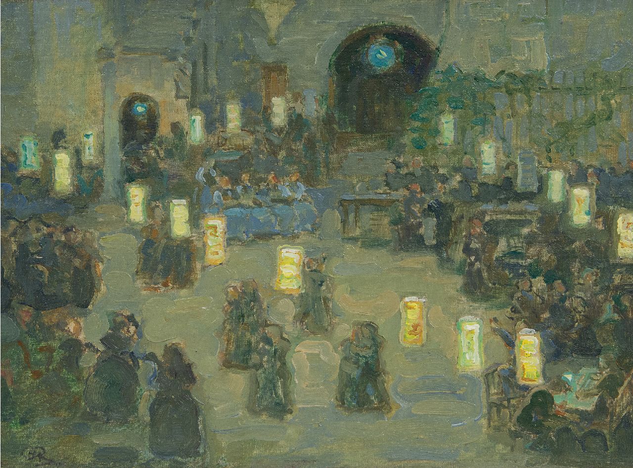 Roelf Gerbrands | Dans concours, olieverf op schilderskarton, 23,8 x 31,8 cm, gesigneerd l.o. met initialen