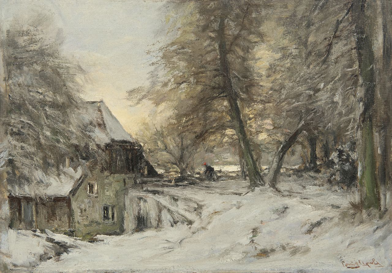 Apol L.F.H. | Lodewijk Franciscus Hendrik 'Louis' Apol, Watermolen in winters bos, olieverf op doek 42,4 x 60,7 cm, gesigneerd rechtsonder Apol L.F.H. | Lodewijk Franciscus Hendrik 'Louis' Apol, Watermolen in winters bos, olieverf op doek 42,4 x 60,7 cm, gesigneerd rechtsonder