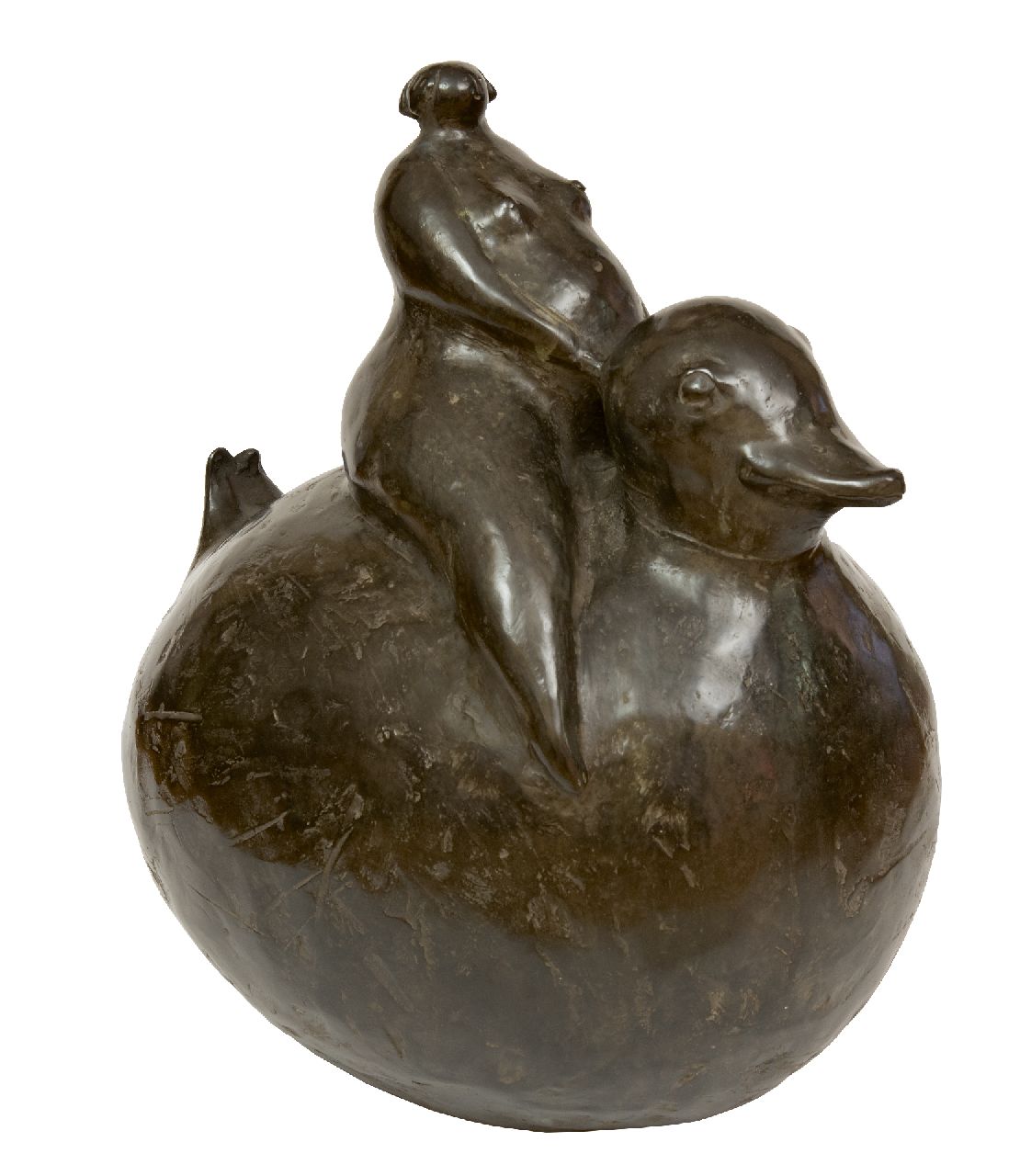Hemert E. van | Evert van Hemert, Badeend, gepatineerd brons 52,0 x 46,0 cm, gesigneerd onder staart met monogram en te dateren 2009 Hemert E. van | Evert van Hemert, Badeend, gepatineerd brons 52,0 x 46,0 cm, gesigneerd onder staart met monogram en te dateren 2009