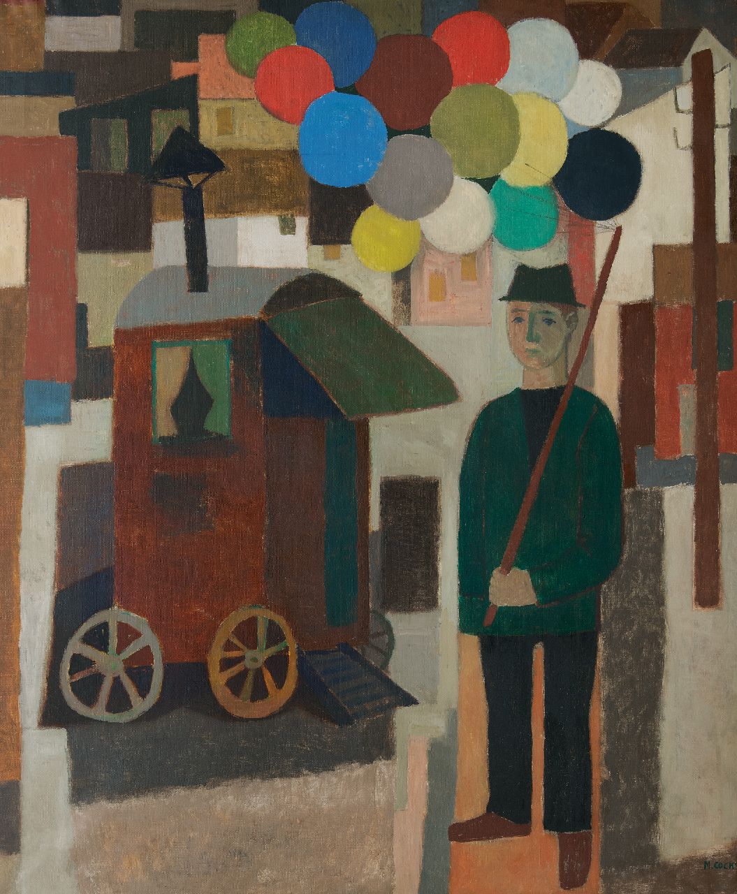 Cockx M. | Marcel Cockx, Ballonverkoper, olieverf op doek 178,9 x 150,3 cm, gesigneerd rechtsonder Cockx M. | Marcel Cockx, Ballonverkoper, olieverf op doek 178,9 x 150,3 cm, gesigneerd rechtsonder