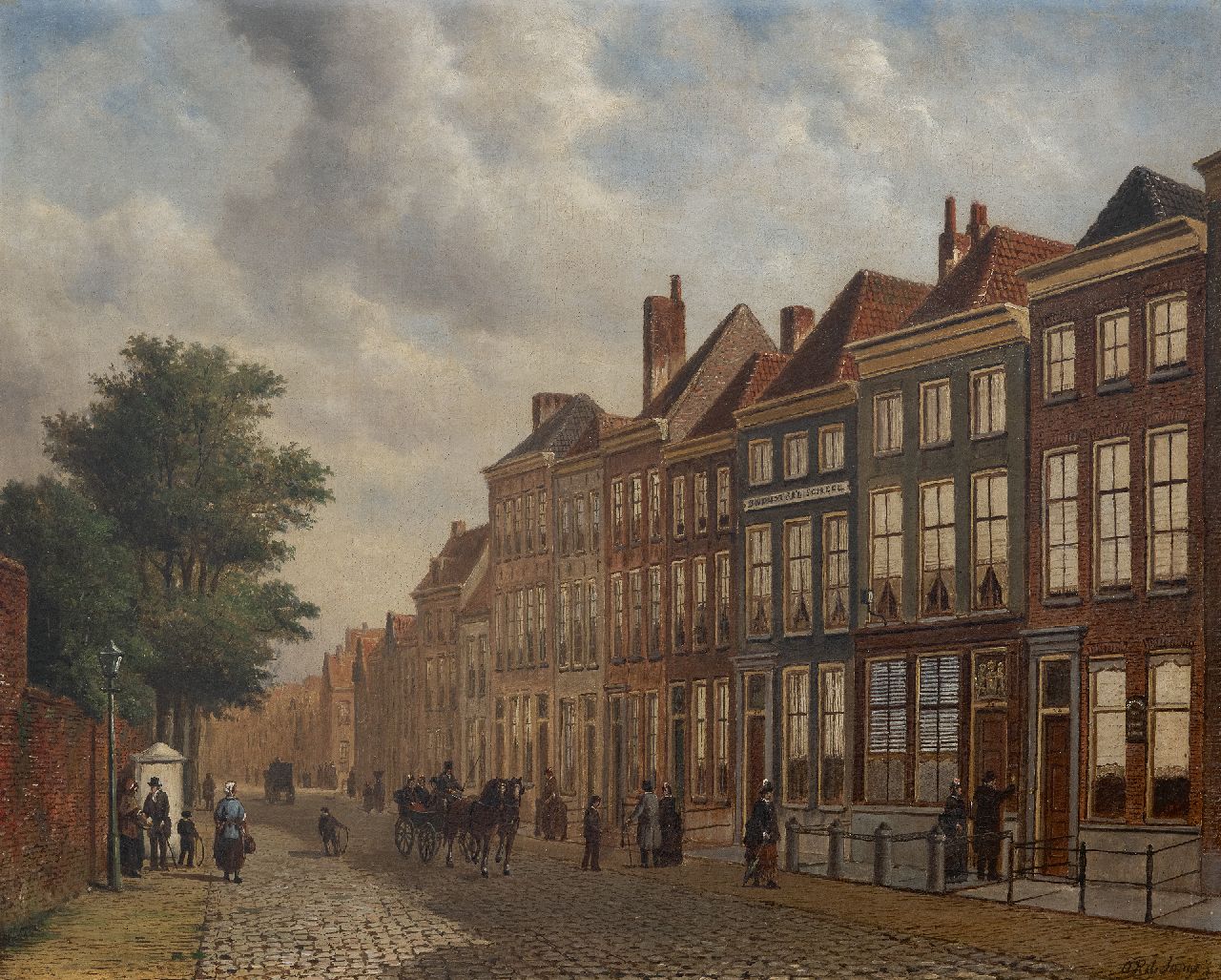 Jongh O.R. de | Oene Romkes de Jongh | Schilderijen te koop aangeboden | Stadsgezicht, olieverf op doek 54,2 x 66,8 cm, gesigneerd rechtsonder