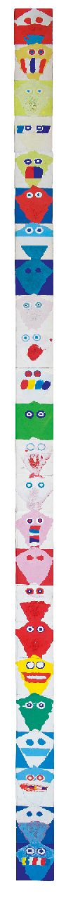 Diederen J. | Jozef 'Jef' Diederen | Schilderijen te koop aangeboden | 48 kijkers, acryl op hout 374,0 x 14,5 cm, gesigneerd verso en verso gedateerd '74 Diederen J. | Jozef 'Jef' Diederen | Schilderijen te koop aangeboden | 48 kijkers, acryl op hout 374,0 x 14,5 cm, gesigneerd verso en verso gedateerd '74