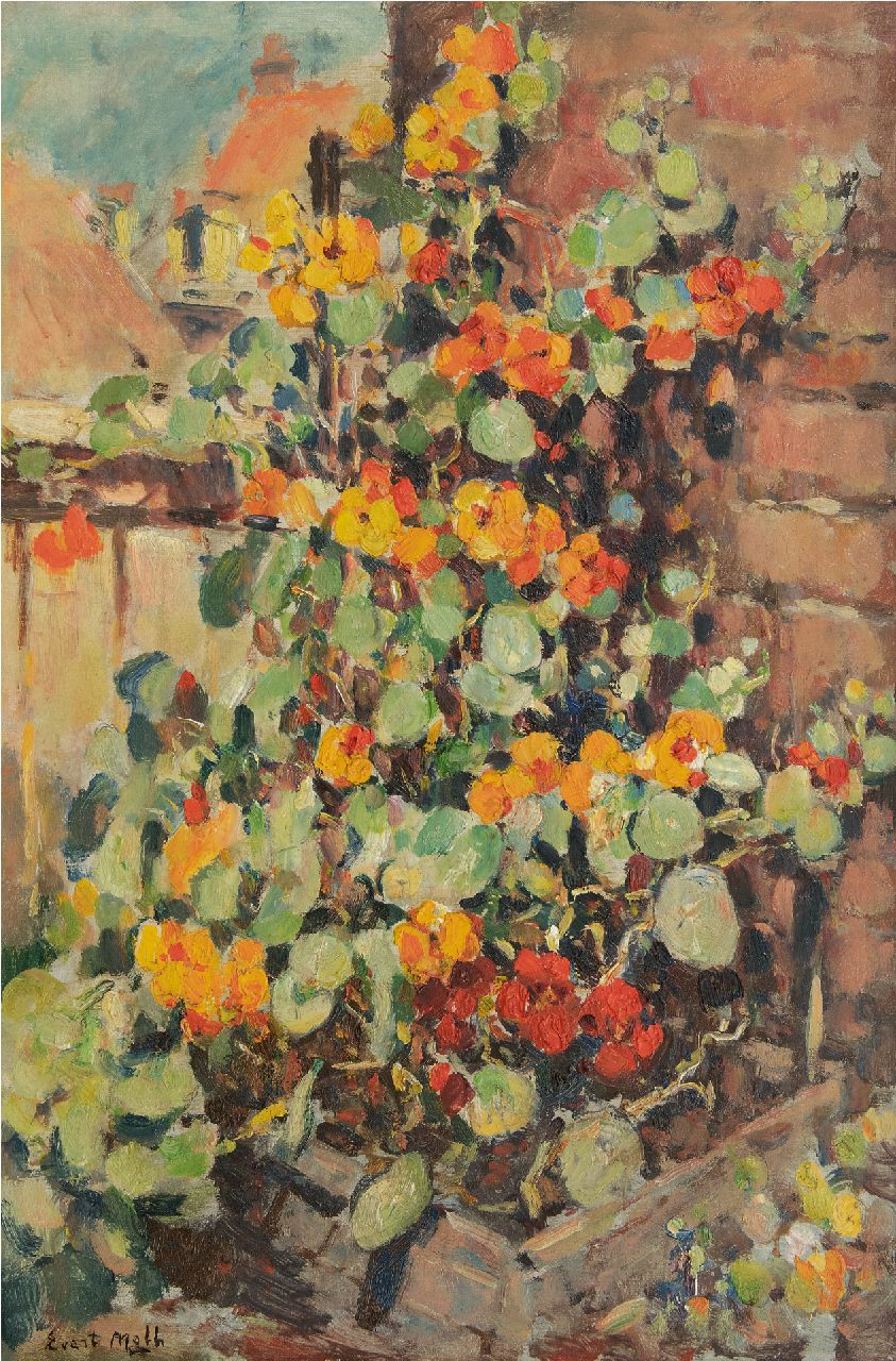 Moll E.  | Evert Moll, Oost-Indische Kers, olieverf op doek 60,1 x 40,0 cm, gesigneerd linksonder