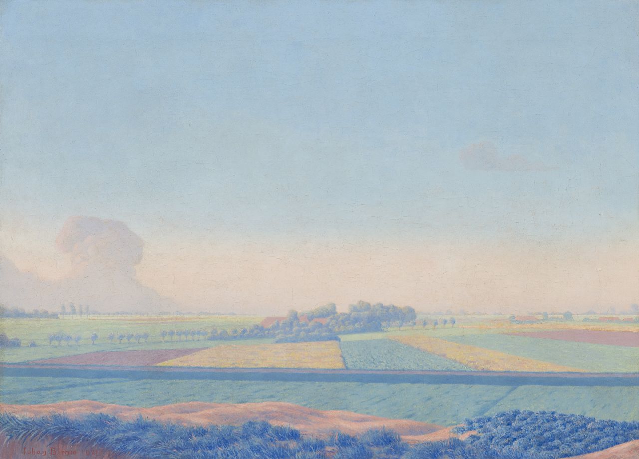 Birnie J. | Johan Birnie | Schilderijen te koop aangeboden | Bollenvelden, olieverf op doek 50,5 x 70,5 cm, gesigneerd linksonder en gedateerd 1921 Birnie J. | Johan Birnie | Schilderijen te koop aangeboden | Bollenvelden, olieverf op doek 50,5 x 70,5 cm, gesigneerd linksonder en gedateerd 1921