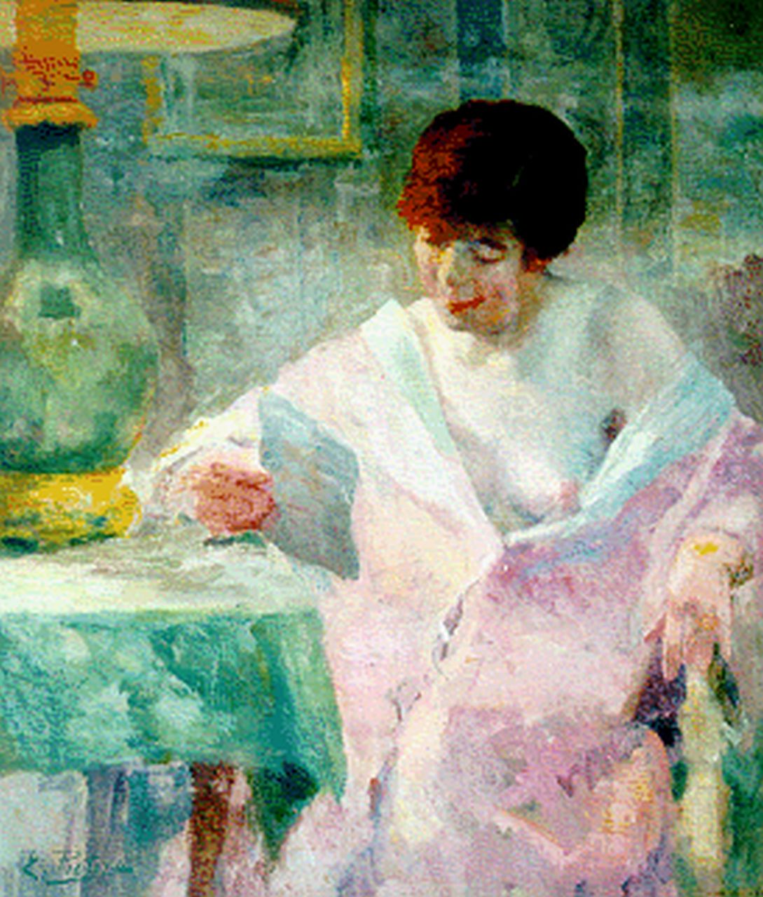 Pieters E. | Evert Pieters, Het lezen van de brief, olieverf op doek 75,0 x 63,5 cm, gesigneerd linksonder Pieters E. | Evert Pieters, Het lezen van de brief, olieverf op doek 75,0 x 63,5 cm, gesigneerd linksonder
