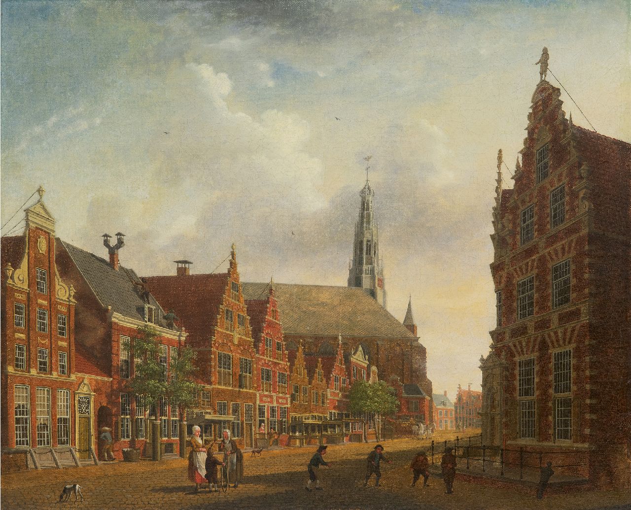 Ouwater I. | Isaac Ouwater, Gezicht op de Nieuwstraat in Hoorn, olieverf op doek 36,7 x 43,8 cm, gesigneerd rechtsonder en gedateerd 1785 Ouwater I. | Isaac Ouwater, Gezicht op de Nieuwstraat in Hoorn, olieverf op doek 36,7 x 43,8 cm, gesigneerd rechtsonder en gedateerd 1785