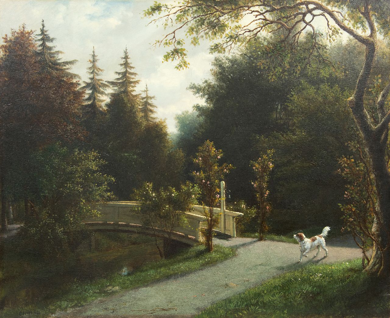 Otto Eerelman | Jachthond in een park, olieverf op doek, 65,5 x 81,0 cm, gesigneerd l.o. Otto Eerelman | Jachthond in een park, olieverf op doek, 65,5 x 81,0 cm, gesigneerd l.o.