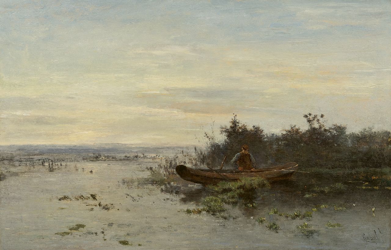 Gabriel P.J.C. | Paul Joseph Constantin 'Constan(t)' Gabriel, De eerste baars (vroege morgen), olieverf op doek 54,3 x 83,4 cm, gesigneerd rechtsonder Gabriel P.J.C. | Paul Joseph Constantin 'Constan(t)' Gabriel, De eerste baars (vroege morgen), olieverf op doek 54,3 x 83,4 cm, gesigneerd rechtsonder