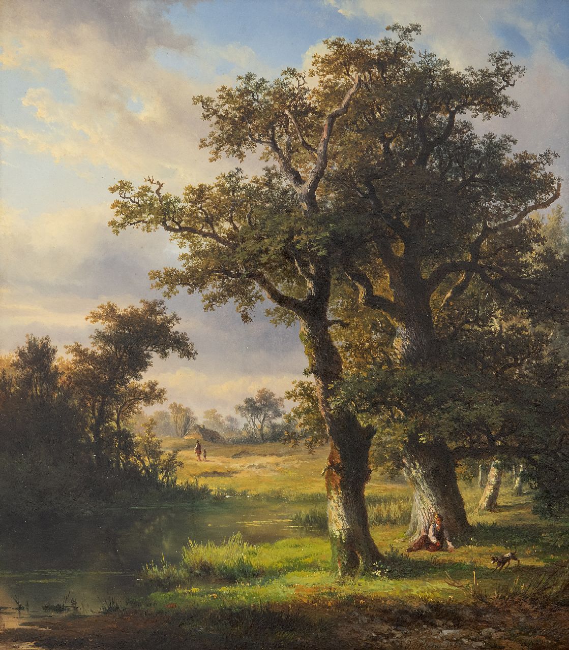 Ortmans F.A. | François Auguste Ortmans | Schilderijen te koop aangeboden | Zomerlandschap, olieverf op paneel 36,2 x 31,6 cm, gesigneerd rechtsonder en gedateerd 1850 Ortmans F.A. | François Auguste Ortmans | Schilderijen te koop aangeboden | Zomerlandschap, olieverf op paneel 36,2 x 31,6 cm, gesigneerd rechtsonder en gedateerd 1850