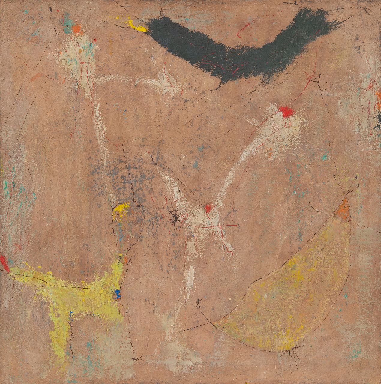Haan W.J. de | Willem Jacob 'Wim' de Haan, Zonder titel, olieverf op doek 70,1 x 70,3 cm, gesigneerd op spieraam en gedateerd op spieraam '56 Haan W.J. de | Willem Jacob 'Wim' de Haan, Zonder titel, olieverf op doek 70,1 x 70,3 cm, gesigneerd op spieraam en gedateerd op spieraam '56