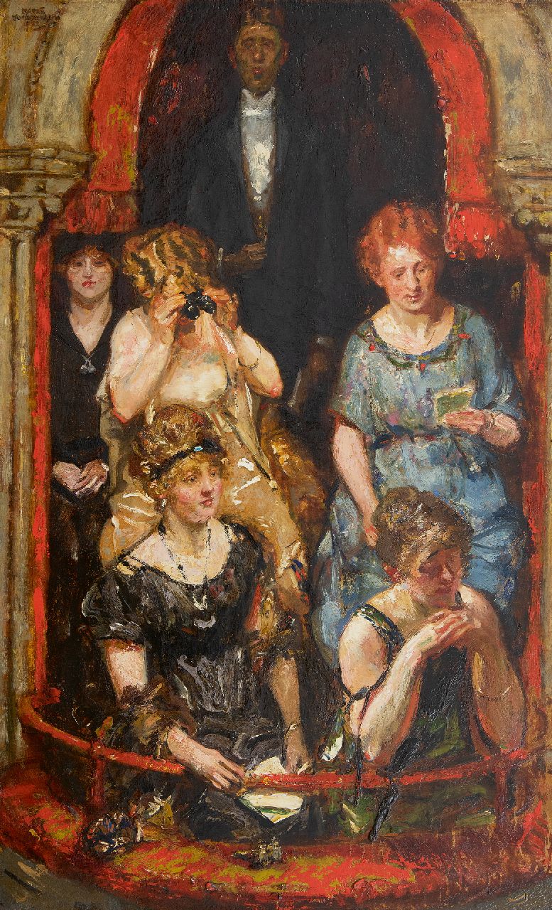 Monnickendam M. | Martin Monnickendam | Schilderijen te koop aangeboden | Loge in de schouwburg, olieverf op doek 84,0 x 51,5 cm, gesigneerd linksboven en gedateerd 1922 Monnickendam M. | Martin Monnickendam | Schilderijen te koop aangeboden | Loge in de schouwburg, olieverf op doek 84,0 x 51,5 cm, gesigneerd linksboven en gedateerd 1922