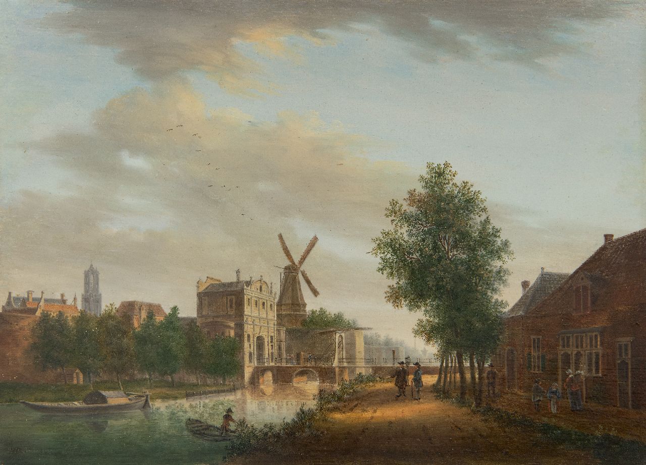 Liender P.J. van | Pieter Jan van Liender, Gezicht op Utrecht met de Catharijnepoort, olieverf op paneel 21,1 x 29,0 cm, gesigneerd linksonder en gedateerd 1759 Liender P.J. van | Pieter Jan van Liender, Gezicht op Utrecht met de Catharijnepoort, olieverf op paneel 21,1 x 29,0 cm, gesigneerd linksonder en gedateerd 1759