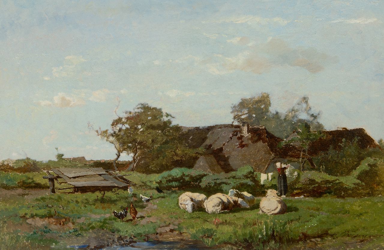 Bilders A.G. | Albertus Gerardus 'Gerard' Bilders, Wasdag op de boerderij, Gelderland, olieverf op doek 50,0 x 75,3 cm, gesigneerd rechtsonder Bilders A.G. | Albertus Gerardus 'Gerard' Bilders, Wasdag op de boerderij, Gelderland, olieverf op doek 50,0 x 75,3 cm, gesigneerd rechtsonder