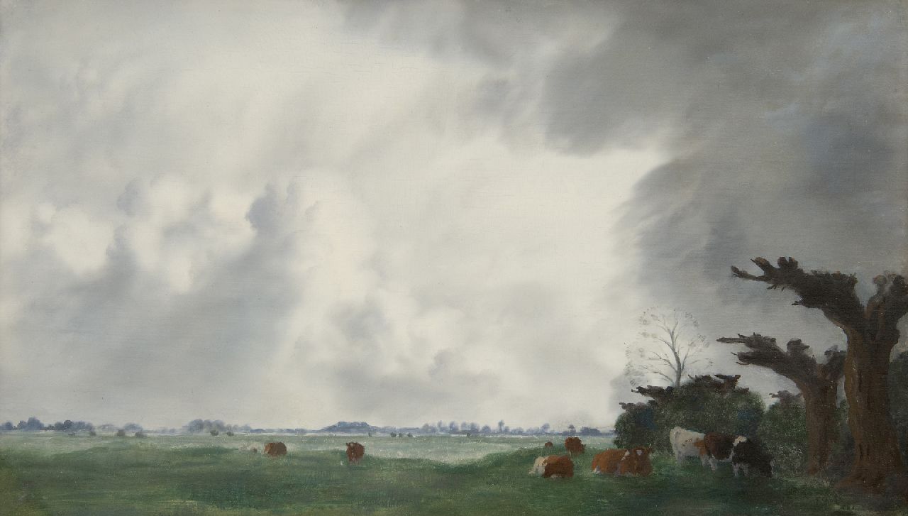 Voerman sr. J. | Jan Voerman sr. | Schilderijen te koop aangeboden | Koeien aan de IJssel, olieverf op paneel 30,9 x 52,0 cm, gesigneerd rechtsonder Voerman sr. J. | Jan Voerman sr. | Schilderijen te koop aangeboden | Koeien aan de IJssel, olieverf op paneel 30,9 x 52,0 cm, gesigneerd rechtsonder