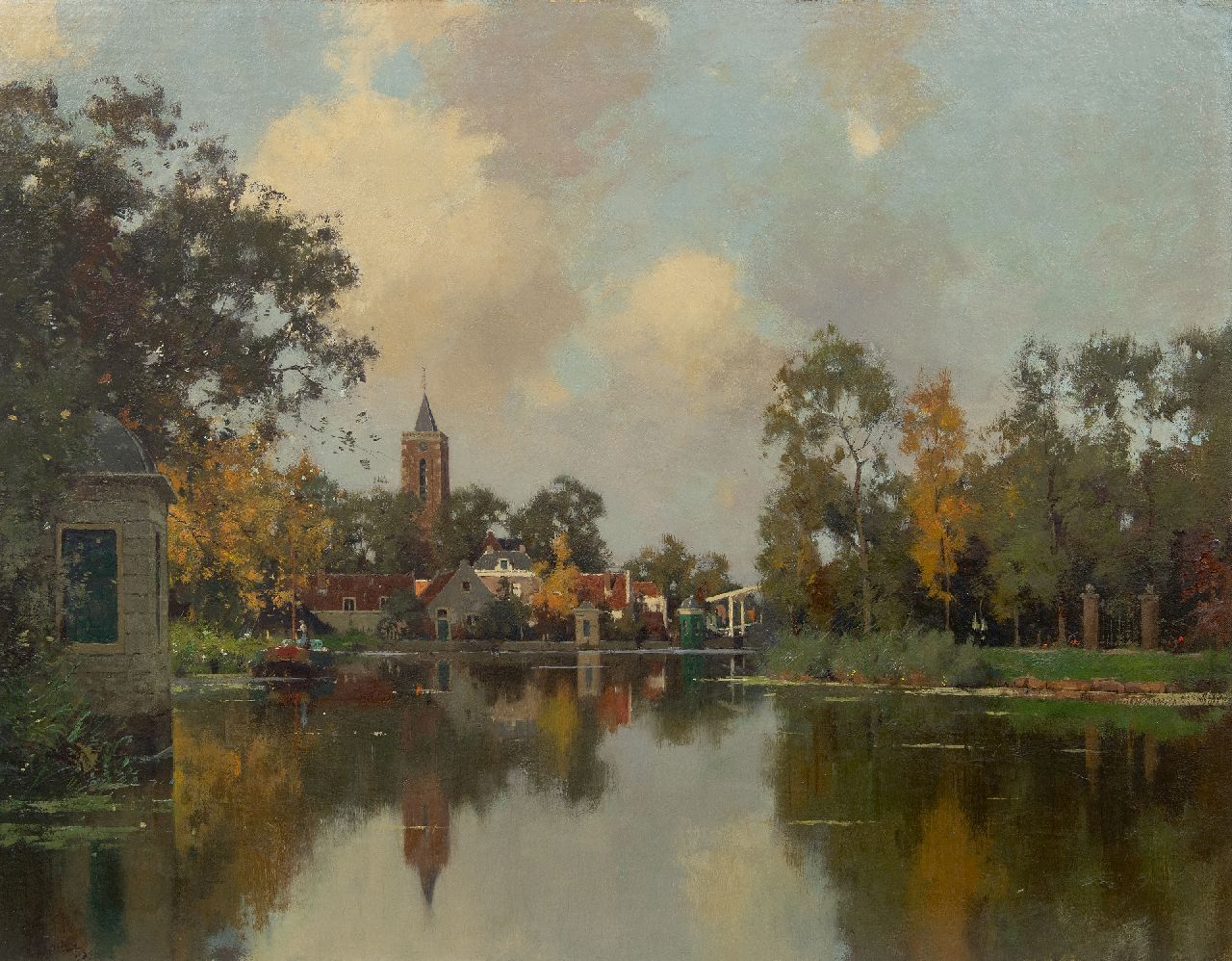 Ligtelijn E.J. | Evert Jan Ligtelijn, Gezicht op Loenen aan de Vecht, olieverf op doek op paneel 70,5 x 90,3 cm, gesigneerd linksonder en gedateerd 1939 Ligtelijn E.J. | Evert Jan Ligtelijn, Gezicht op Loenen aan de Vecht, olieverf op doek op paneel 70,5 x 90,3 cm, gesigneerd linksonder en gedateerd 1939
