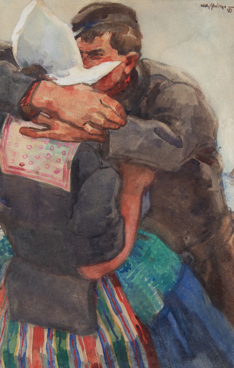 Sluiter J.W.  | Jan Willem 'Willy' Sluiter, Op de Volendamse kermis, aquarel op papier op board 50,5 x 33,0 cm, gesigneerd rechtsboven en gedateerd 'VD' 06 [?]