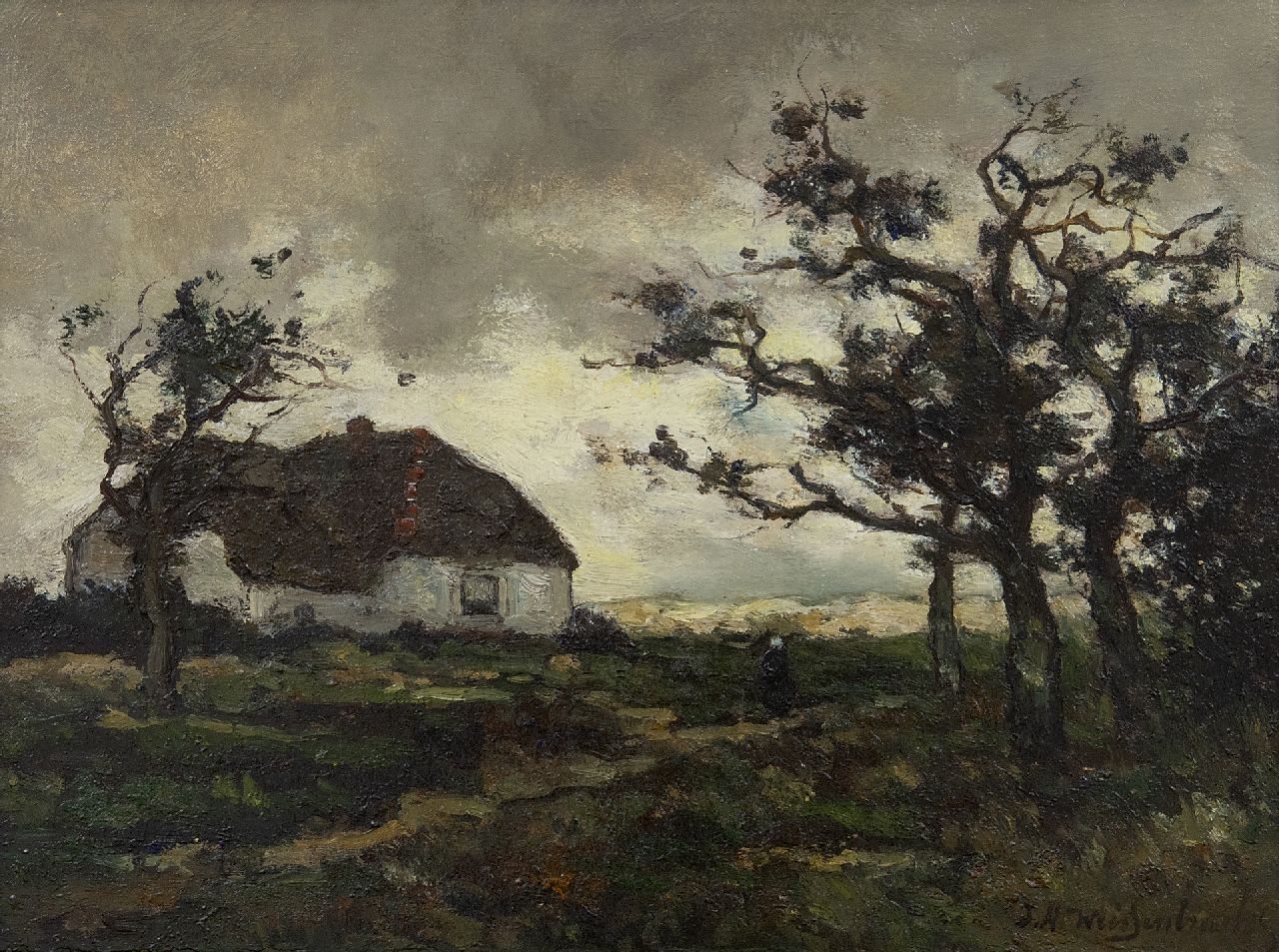 Weissenbruch H.J.  | Hendrik Johannes 'J.H.' Weissenbruch, Landschap bij Dekkersduin, Den Haag, olieverf op papier op paneel 23,2 x 31,1 cm, gesigneerd rechtsonder