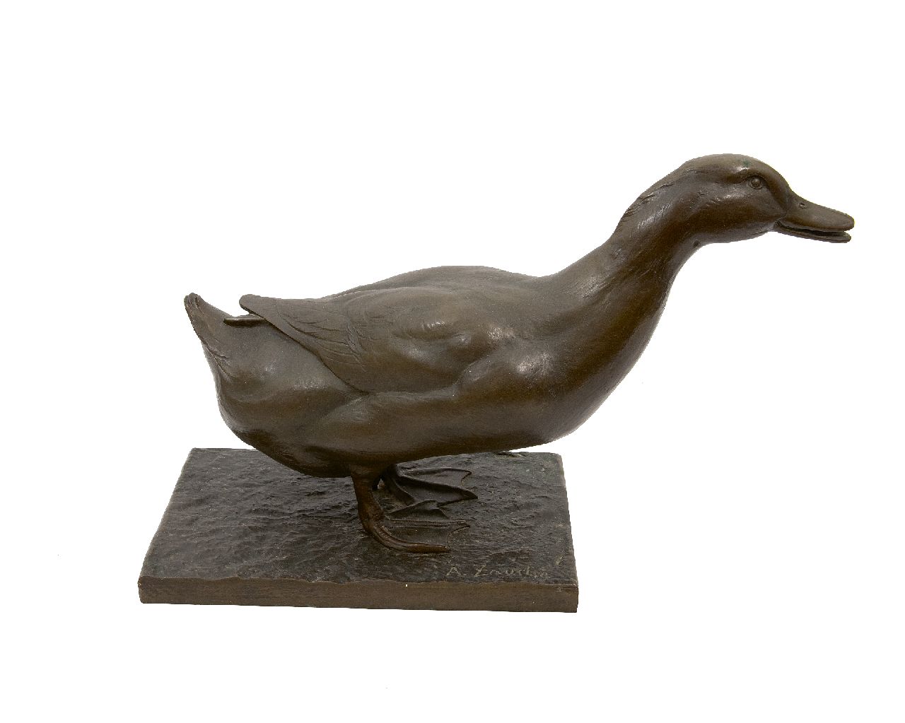 Zauche A.O. | Arno 'Oswald' Zauche | Beelden en objecten te koop aangeboden | Eend, brons 39,0 x 59,0 cm, gesigneerd op basis Zauche A.O. | Arno 'Oswald' Zauche | Beelden en objecten te koop aangeboden | Eend, brons 39,0 x 59,0 cm, gesigneerd op basis