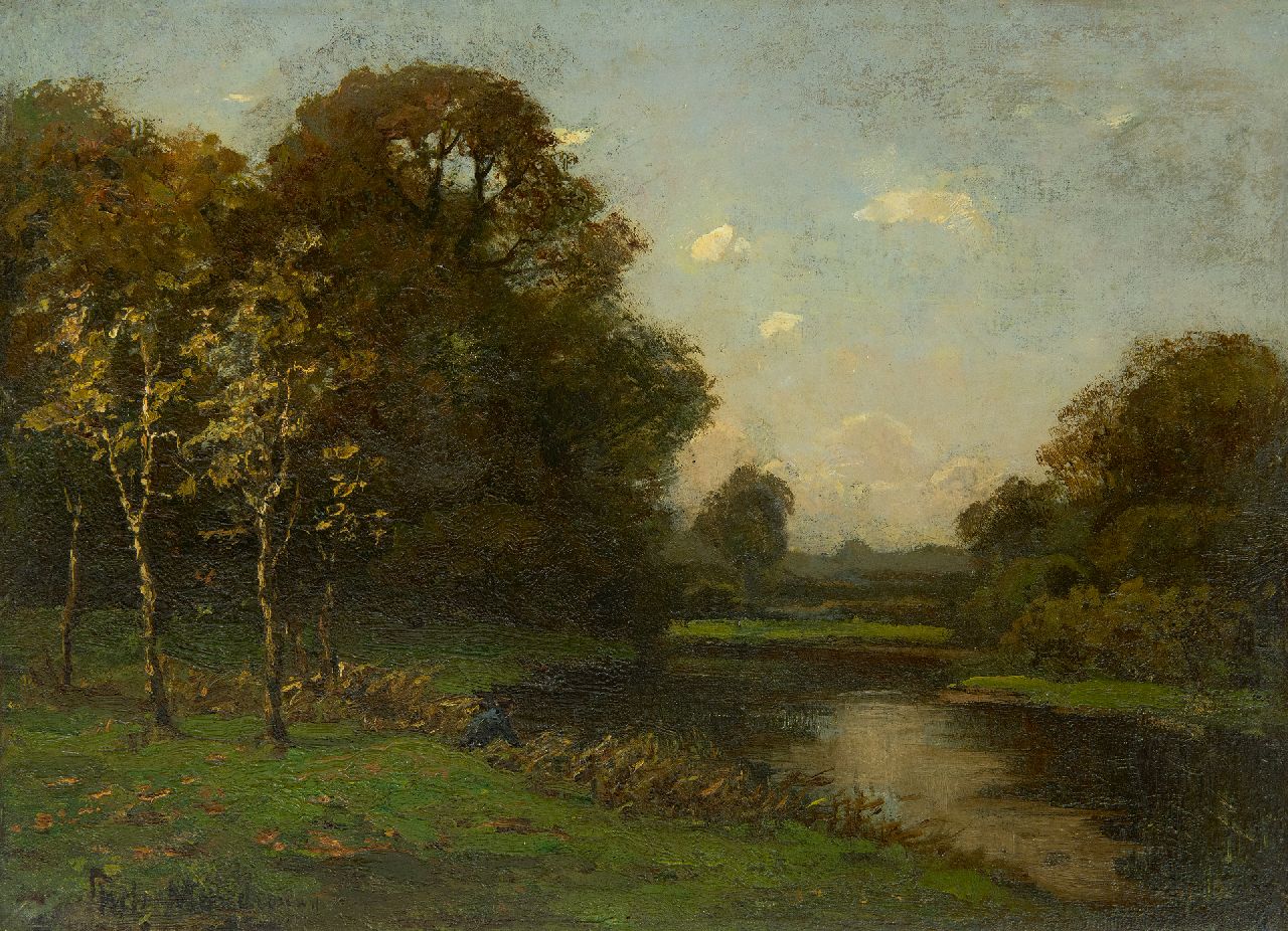 Mondriaan F.H.  | Frédéric Hendrik 'Frits' Mondriaan, Aan de Dinkel, olieverf op papier op doek 28,9 x 39,5 cm, gesigneerd linksonder
