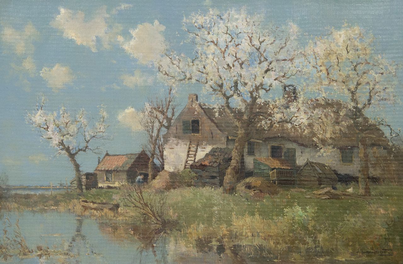Driesten A.J. van | Arend Jan van Driesten, 't Zuideind te Zoeterwoude, olieverf op doek 40,0 x 60,0 cm, gesigneerd rechtsonder Driesten A.J. van | Arend Jan van Driesten, 't Zuideind te Zoeterwoude, olieverf op doek 40,0 x 60,0 cm, gesigneerd rechtsonder