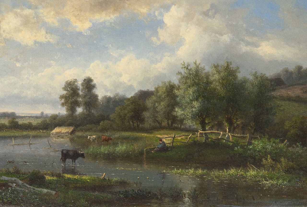 Meiners C.H. | Claas Hendrik Meiners | Schilderijen te koop aangeboden | In de uiterwaarden bij Oosterbeek, olieverf op doek 36,6 x 53,0 cm, gesigneerd rechtsonder en gedateerd '86 Meiners C.H. | Claas Hendrik Meiners | Schilderijen te koop aangeboden | In de uiterwaarden bij Oosterbeek, olieverf op doek 36,6 x 53,0 cm, gesigneerd rechtsonder en gedateerd '86
