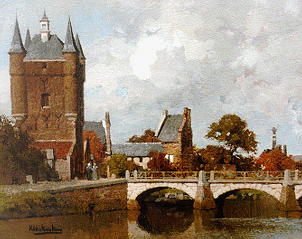Klinkenberg J.C.K. | Johannes Christiaan Karel Klinkenberg, De Zuydthavenpoort van Zierikzee, olieverf op paneel 20,0 x 27,0 cm, gesigneerd rechtsonder Klinkenberg J.C.K. | Johannes Christiaan Karel Klinkenberg, De Zuydthavenpoort van Zierikzee, olieverf op paneel 20,0 x 27,0 cm, gesigneerd rechtsonder