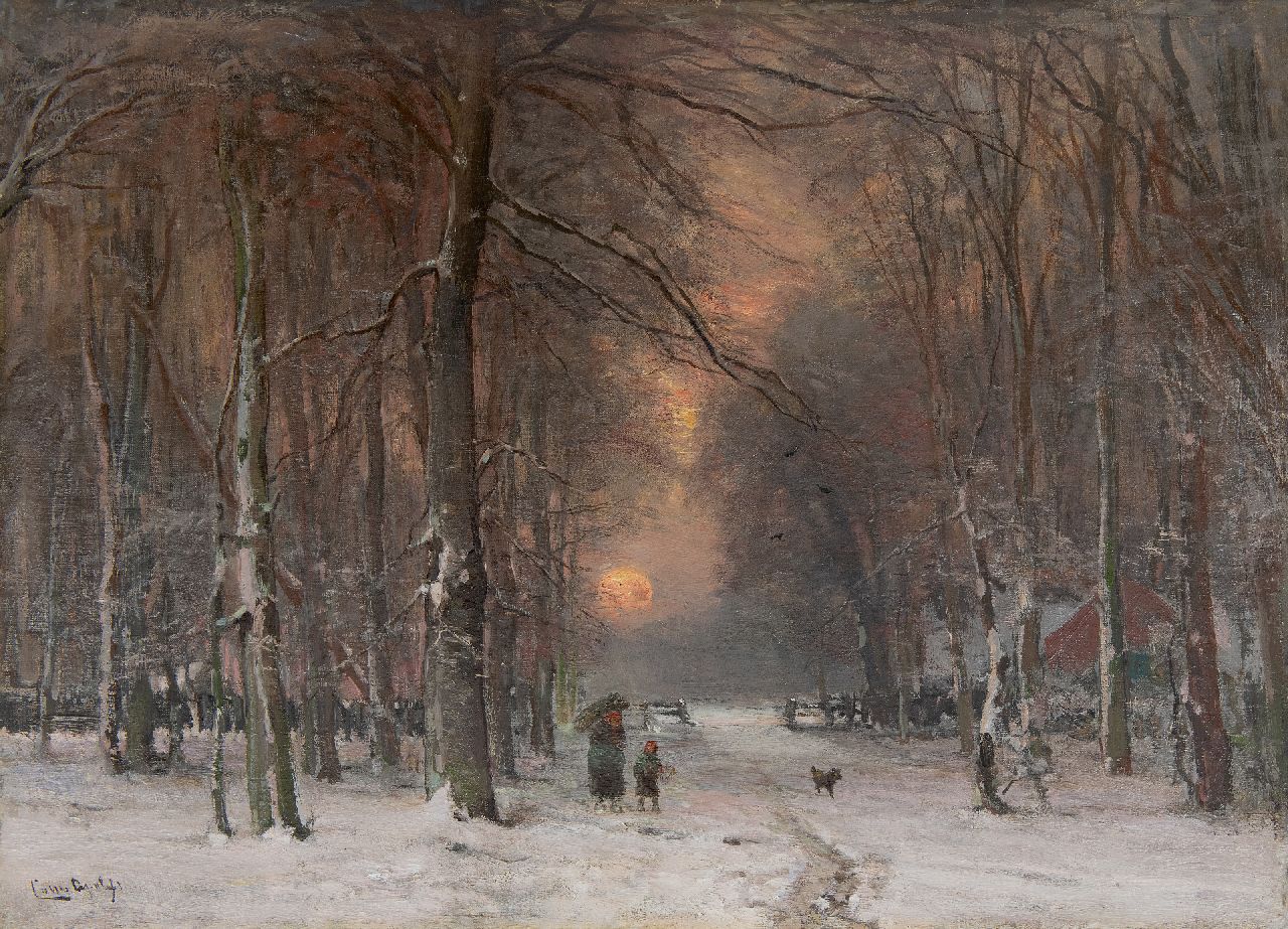 Apol L.F.H.  | Lodewijk Franciscus Hendrik 'Louis' Apol, Winterlandschap met houtsprokkelaars, olieverf op doek 50,6 x 71,0 cm, gesigneerd linksonder