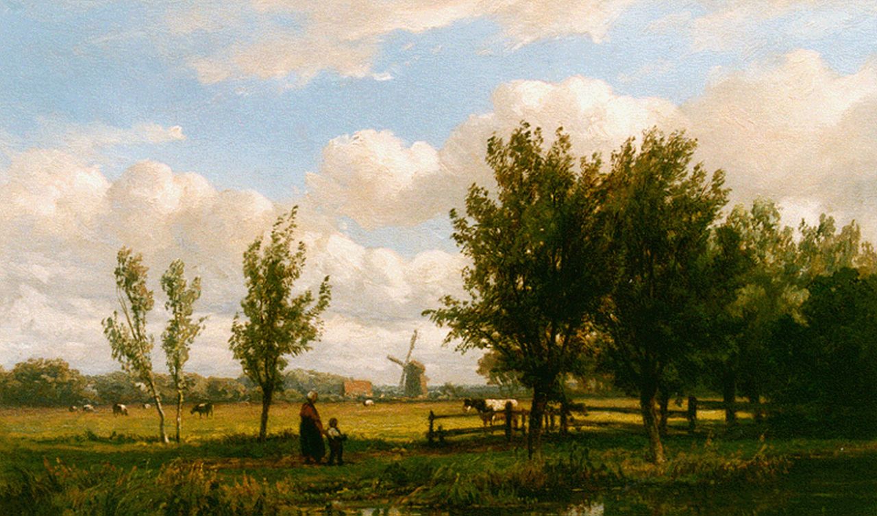 Borselen J.W. van | Jan Willem van Borselen, Boerenlandschap, olieverf op paneel 15,8 x 24,8 cm, gesigneerd rechtsonder Borselen J.W. van | Jan Willem van Borselen, Boerenlandschap, olieverf op paneel 15,8 x 24,8 cm, gesigneerd rechtsonder