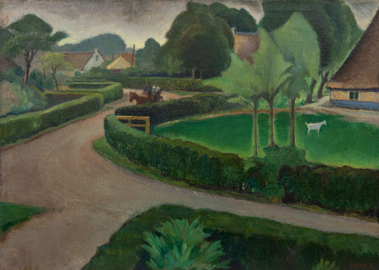 Wildschut G.P.W. | 'George' Petrus Wilhelmus Wildschut, Het Fransepad, Blaricum, olieverf op doek 63,7 x 90,4 cm, gesigneerd rechtsonder en te dateren ca. 1950 Wildschut G.P.W. | 'George' Petrus Wilhelmus Wildschut, Het Fransepad, Blaricum, olieverf op doek 63,7 x 90,4 cm, gesigneerd rechtsonder en te dateren ca. 1950