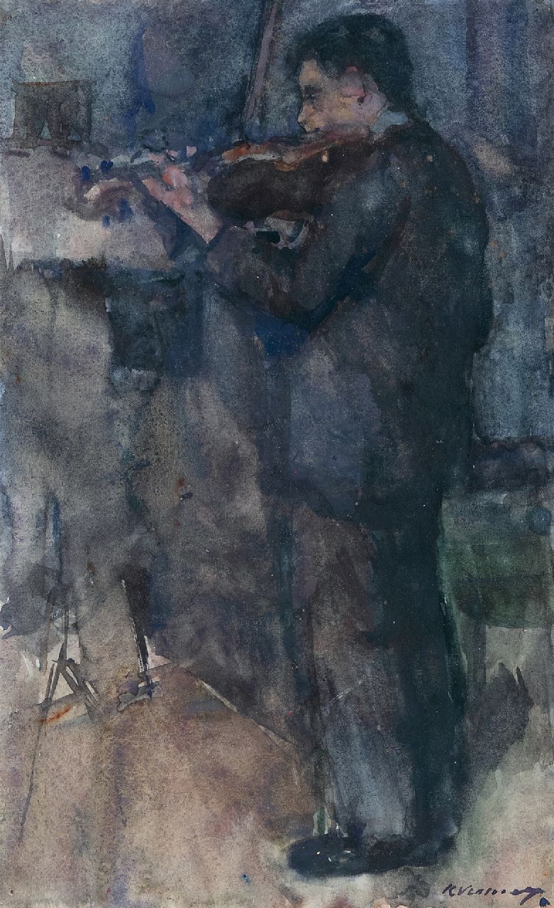 Verwey K. | Kees Verwey | Aquarellen en tekeningen te koop aangeboden | Muzikale pauze, aquarel op papier 33,0 x 20,5 cm, gesigneerd rechtsonder Verwey K. | Kees Verwey | Aquarellen en tekeningen te koop aangeboden | Muzikale pauze, aquarel op papier 33,0 x 20,5 cm, gesigneerd rechtsonder